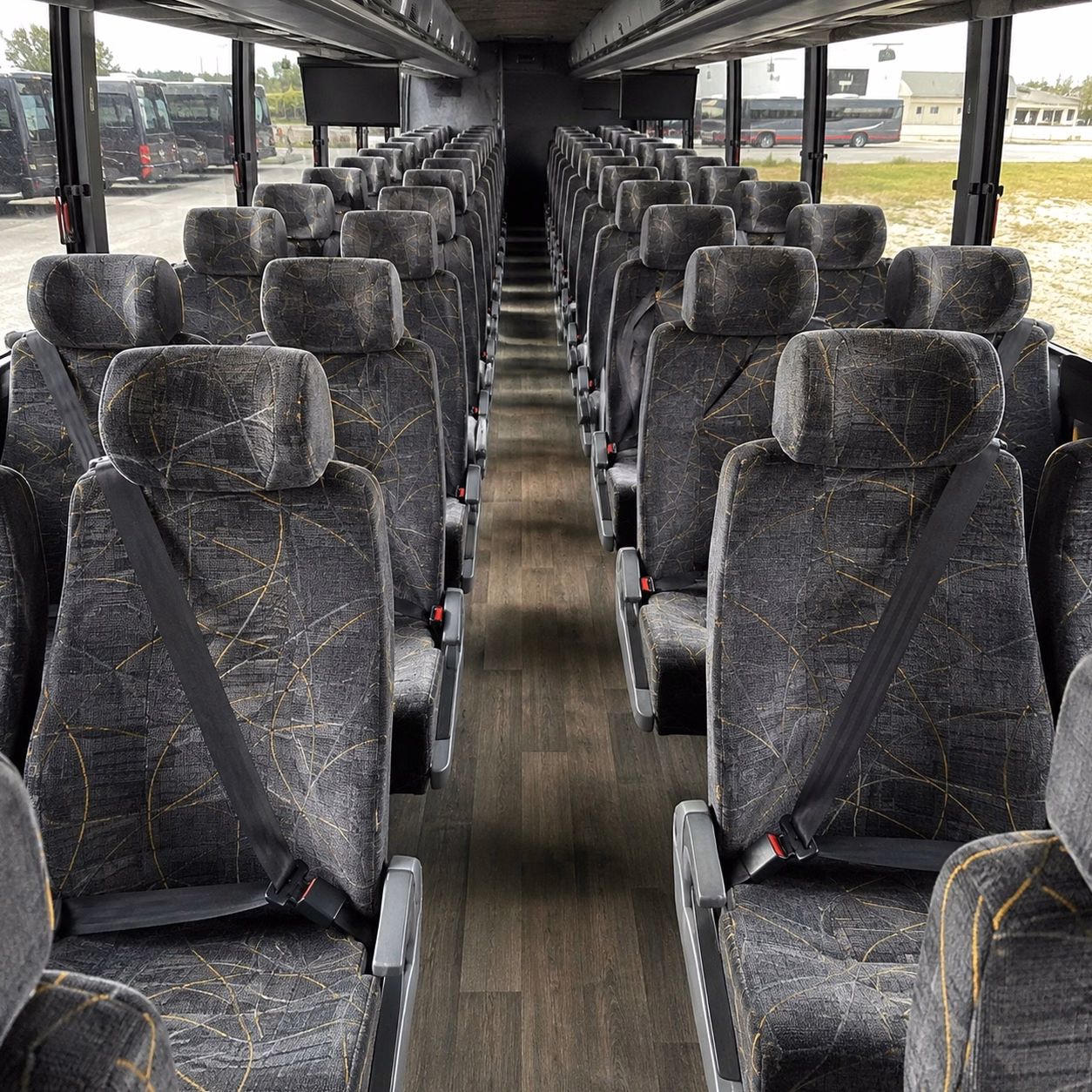 56 passenger charter bus inside
